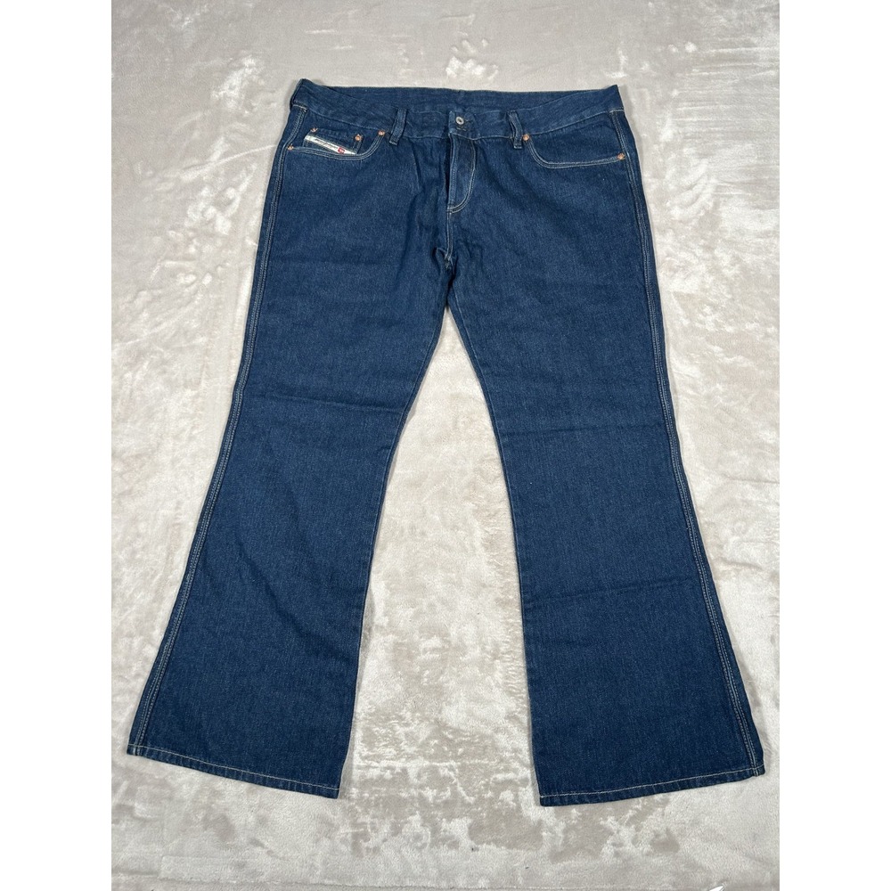 Diesel Doecal Flare Leg Jean Mens 40x31 Denim Dark Wash Bootcut Button Fly Italy